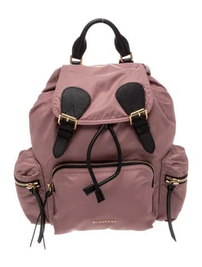 Pre-owned Burberry Nylon Backpack In Pink