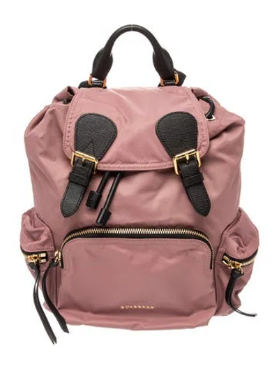 Pre-owned Burberry Nylon Backpack In Pink