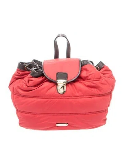 Pre-owned Burberry Nylon Backpack In Red