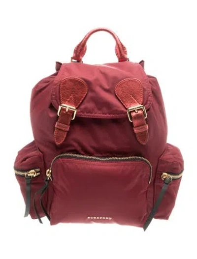 Pre-owned Burberry Nylon Backpack In Red