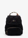 Burberry Nylon Backpack With Leather Logo Patch In Black