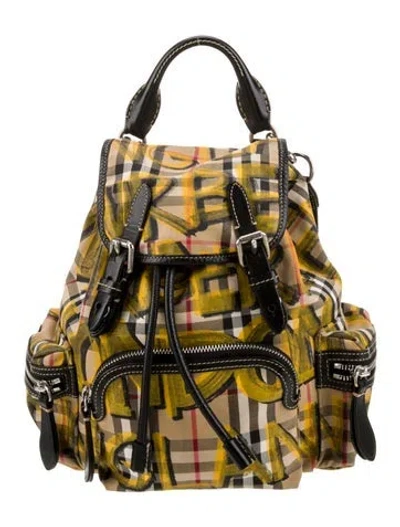 Pre-owned Burberry Nylon Backpack In Yellow
