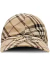 Burberry Women's Check Motif Baseball Cap With Ekd Embroidery