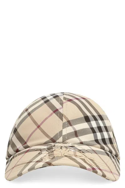 Burberry Nylon Baseball Cap In Beige