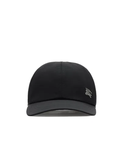 Burberry Nylon Baseball Cap In Black