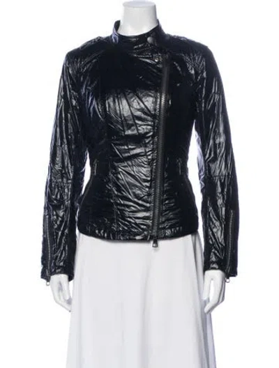 Pre-owned Burberry Nylon Biker Jacket In Black