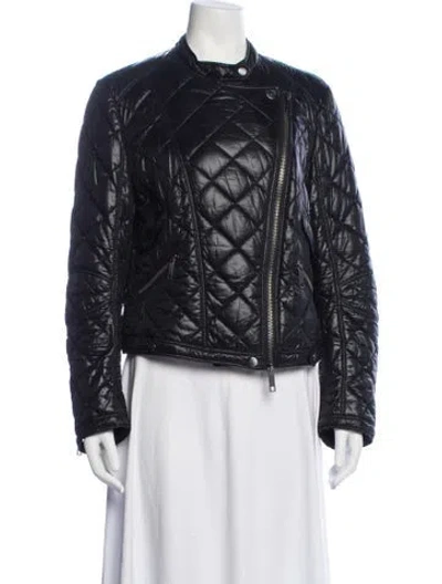 Pre-owned Burberry Nylon Biker Jacket In Black
