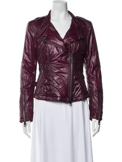 Pre-owned Burberry Nylon Biker Jacket In Purple