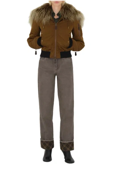 Burberry Nylon Blend Bomber Jacket