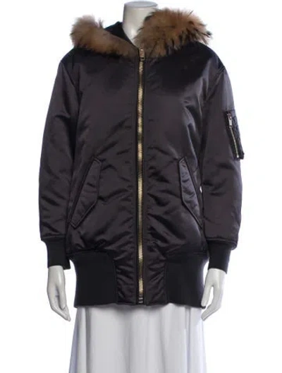 Pre-owned Burberry Nylon Bomber Jacket In Black