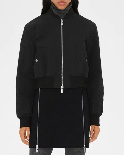 Burberry Nylon Bomber Jacket In Black