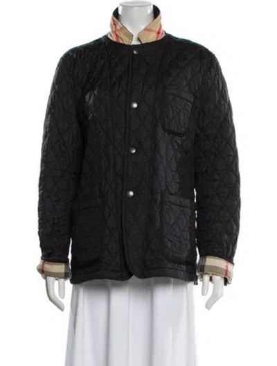 Pre-owned Burberry Nylon Bomber Jacket In Gray