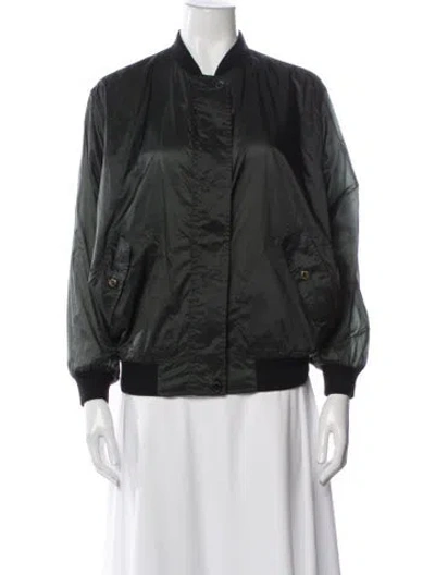 Pre-owned Burberry Nylon Bomber Jacket In Gray