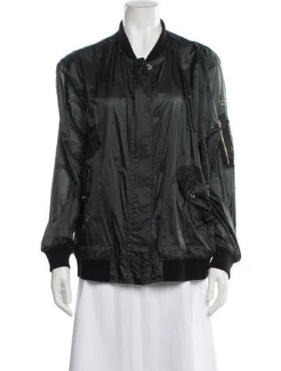 Pre-owned Burberry Nylon Bomber Jacket In Green