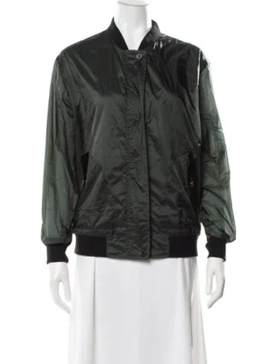 Pre-owned Burberry Nylon Bomber Jacket In Green