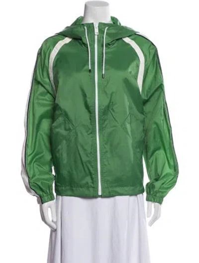 Pre-owned Burberry Nylon Bomber Jacket W/ Tags In Green
