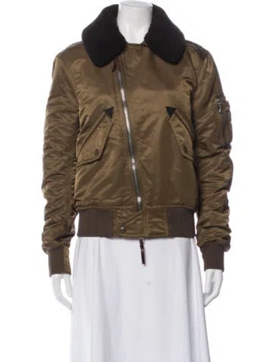 Pre-owned Burberry Nylon Bomber Jacket W/ Tags In Green