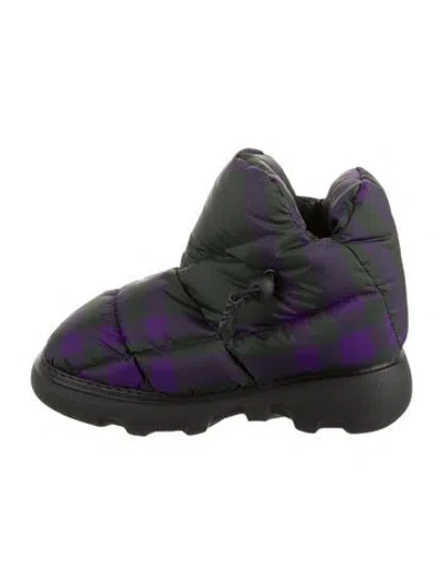 Pre-owned Burberry Nylon Boots In Purple