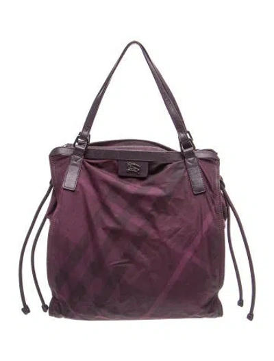 Pre-owned Burberry Nylon Bucket Bag In Purple