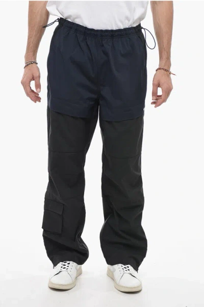 Burberry Nylon Cargo Sweatpants With Ankle Zips In Black