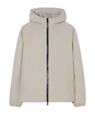 Burberry Nylon Clapton Hooded Jacket In Animal Print