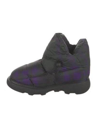 Pre-owned Burberry Nylon Combat Boots In Purple