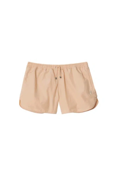 Burberry Nylon Cotton Shorts In Nude & Neutrals