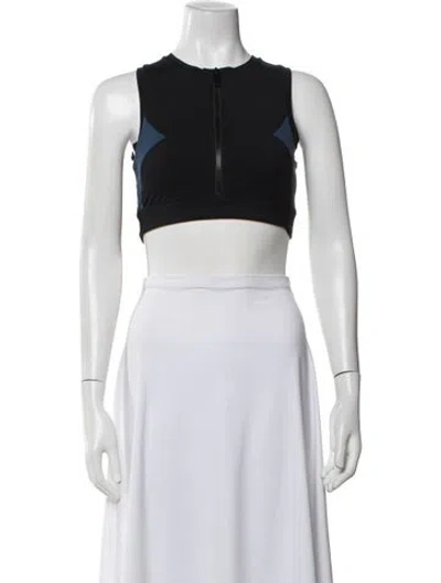 Pre-owned Burberry Nylon Crew Neck Sports Bra W/ Tags In Black