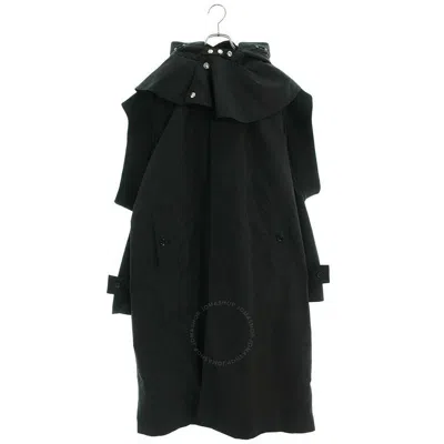 Burberry Nylon Deconstructed Single Breasted Coat In Black