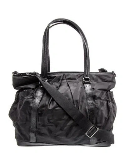 Pre-owned Burberry Babies' Nylon Diaper Bag In Black