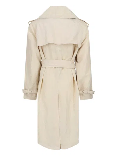 Burberry Nylon Double-breasted Trench Coat In Gold