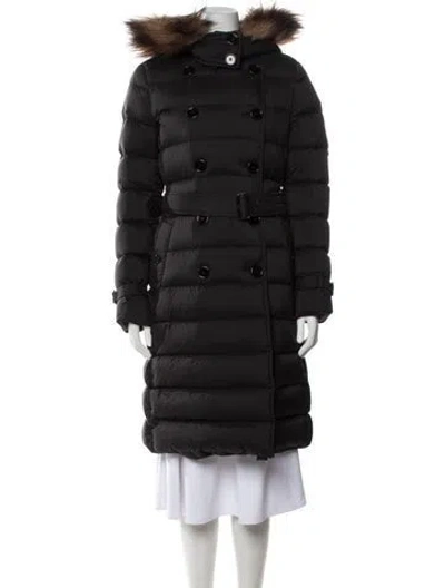 Pre-owned Burberry Nylon Down Coat In Black