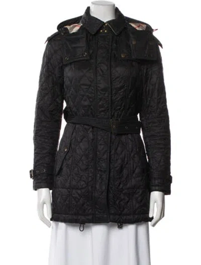 Pre-owned Burberry Nylon Down Coat In Black