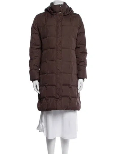 Pre-owned Burberry Nylon Down Coat In Brown
