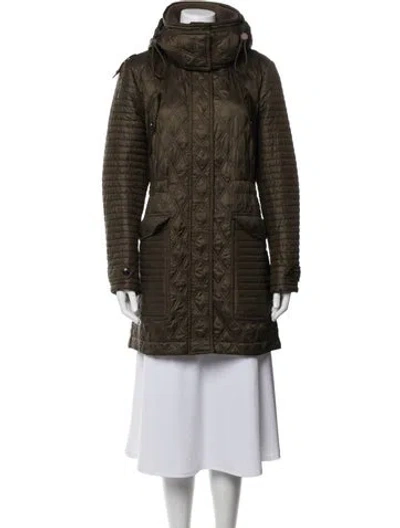 Pre-owned Burberry Nylon Down Coat In Brown