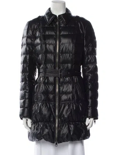 Pre-owned Burberry Nylon Down Coat In Gray