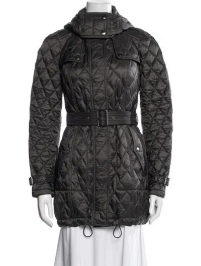 Pre-owned Burberry Nylon Down Coat In Grey