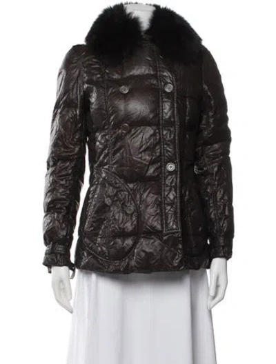 Pre-owned Burberry Nylon Down Jacket In Brown