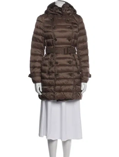 Pre-owned Burberry Nylon Down Jacket In Green
