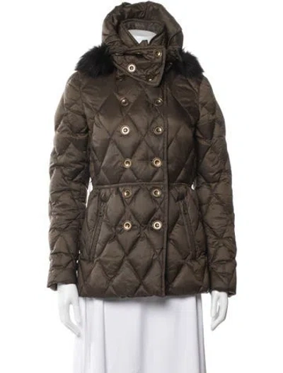 Pre-owned Burberry Nylon Down Jacket In Green