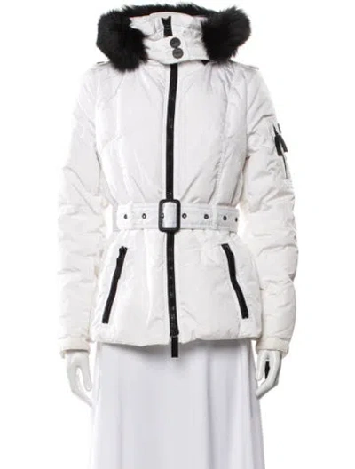 Pre-owned Burberry Nylon Down Jacket In White