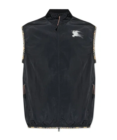 Burberry Nylon Gilet In Blue
