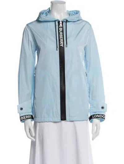 Pre-owned Burberry Nylon Graphic Print Jacket In Blue