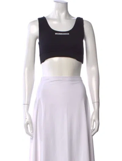 Pre-owned Burberry Nylon Graphic Print Sports Bra In White