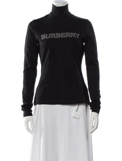 Pre-owned Burberry Nylon Graphic Print Top W/ Tags In Black
