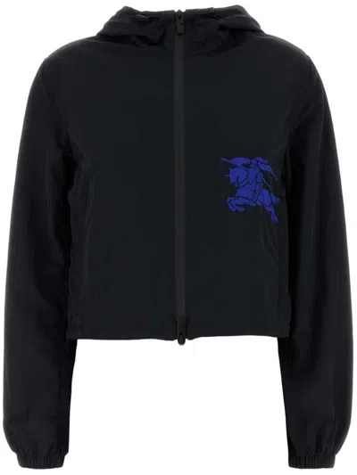 Burberry Ekd-embroidered Cropped Jacket In Black