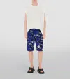 Burberry Elastic Stripe Waist Patterned Shorts In Blue