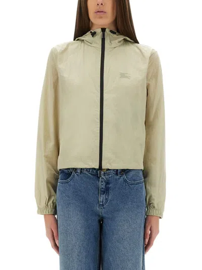 Burberry Nylon Jacket In Moss Color