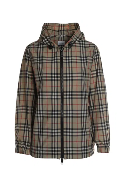 Burberry Nylon Jacket In Beige