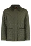 Burberry Padded Corduroy-trimmed Quilted Shell Jacket In Green